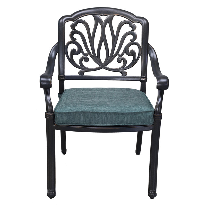 Chaise de patio avec coussin Annecorinne, Nuit désertique, Gris