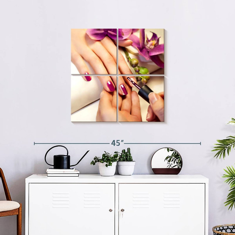 Clous d'inspiration orchidée, H 26 po x l 26 po