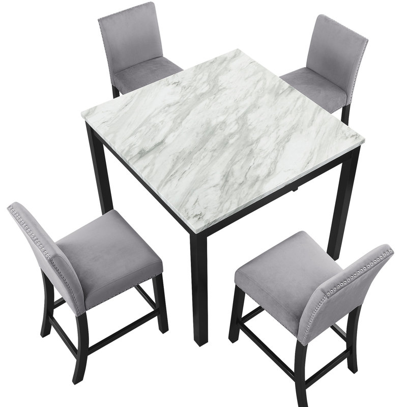 4 chaises confortables grises - sièges de salle à manger avec coussins épais, surface à gratter, instructions d'installation simples, options de paquet sécurisé pour 4 chaises confortables et durables