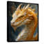 Reproduction d'art jaune et blanc avec griffes dorées et dragon-953429592-953429597