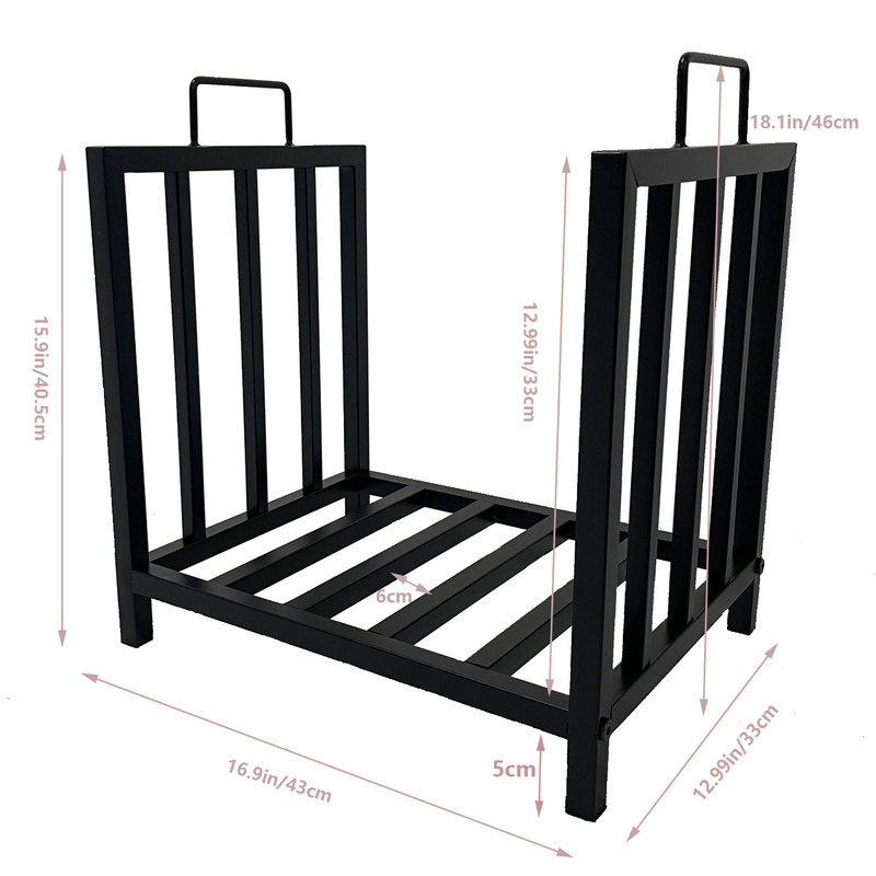 42.9cm W Metal Log Rack