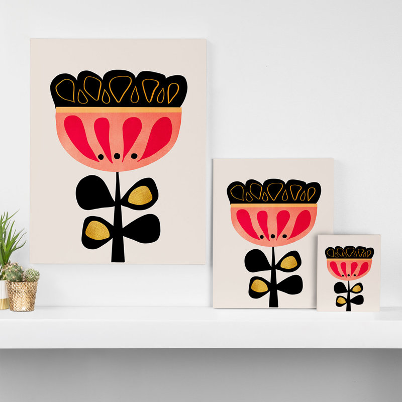« minimaling fleur », impression sur toile, H 10 po x l 8 po x P 2 po