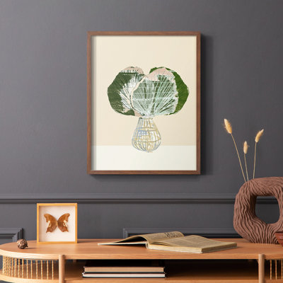 «Woven Tropical Leaf I», reproduction encadrée - bois massif