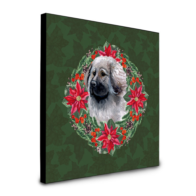 Panneau mural d’art à couronne poinsetta Fabrienne, Chien de garde de Moscou