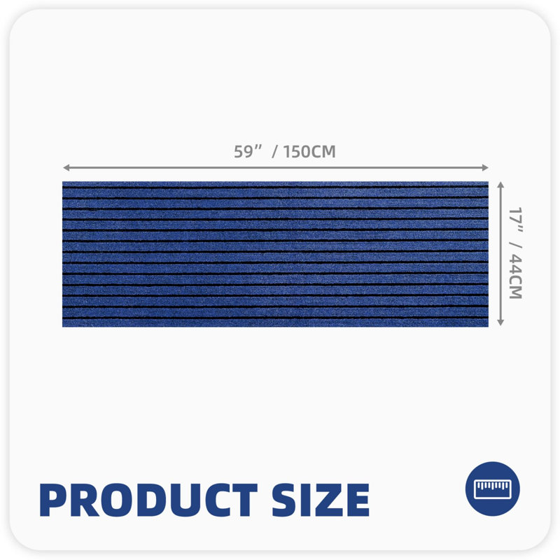 Tapis de cuisine Danyielle, Tapis de couloir 1 pi 5 po x 4 pi 11 po, Bleu