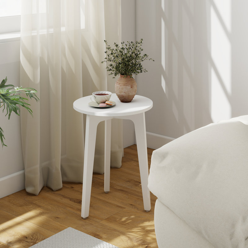 Table de bout ronde, Blanc