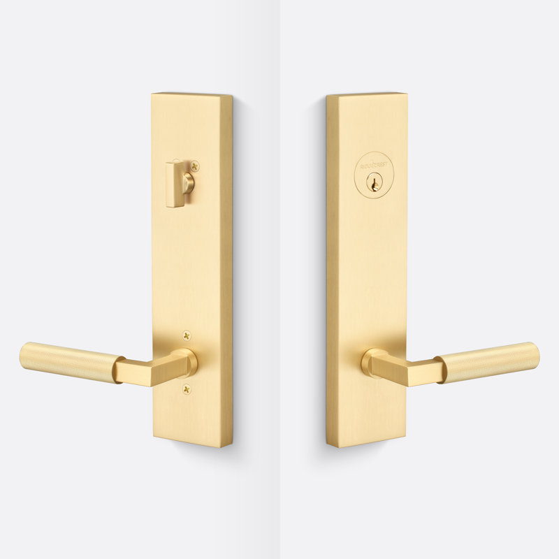 Levanto Sideplate Entry, Knurled Grip, Satin Brass