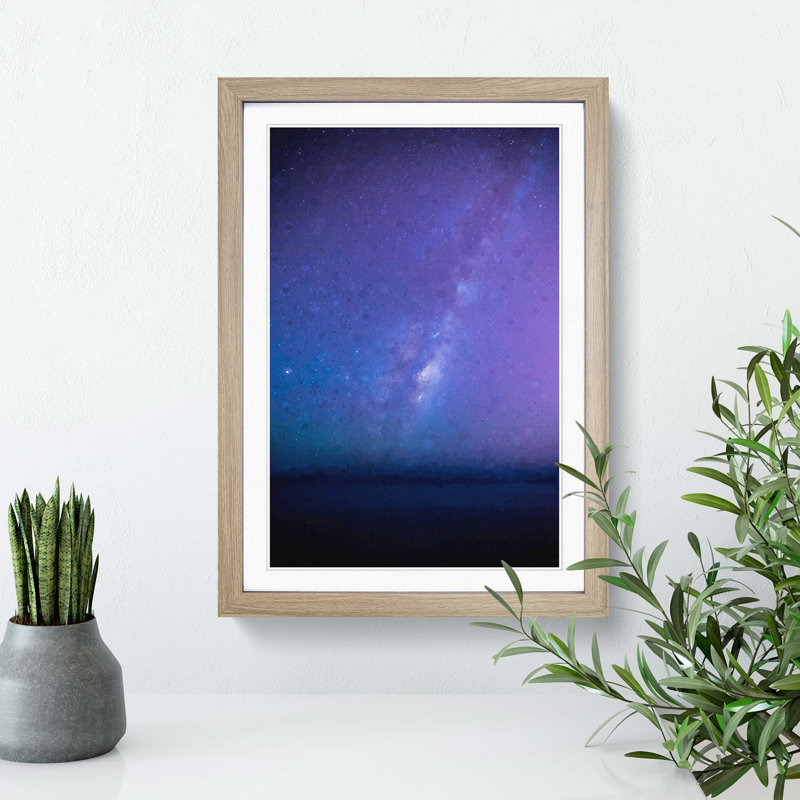 The Milky Way Stars Above Malta - Picture Frame Graphic Art Print, Oak Framed, 87cm H x 62cm W x 2cm D
