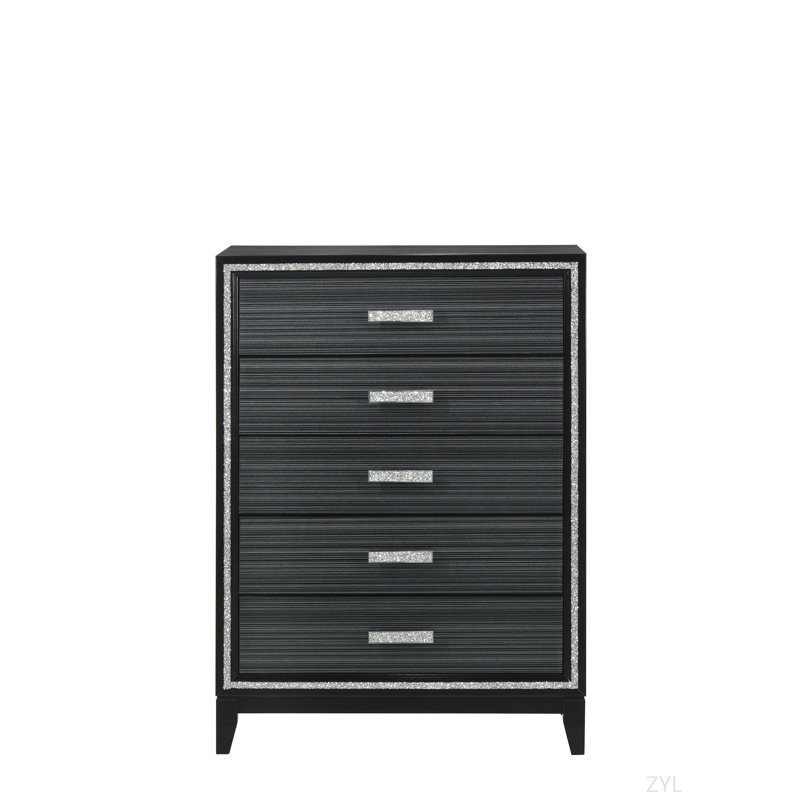Commode au fini noir patiné, Noir