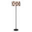 Lampe sur pied moderne 61,55 po avec abat-jour en tissu à motif de feuilles-632698450