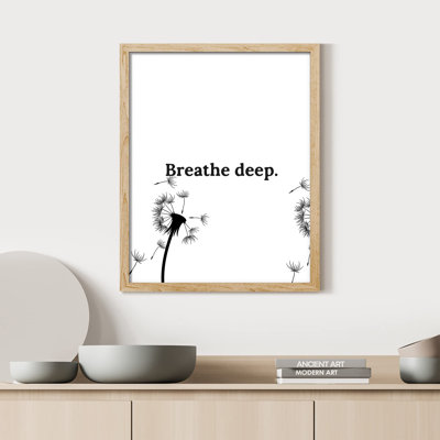 «Breathe Deep Dandelion Text» sur papier