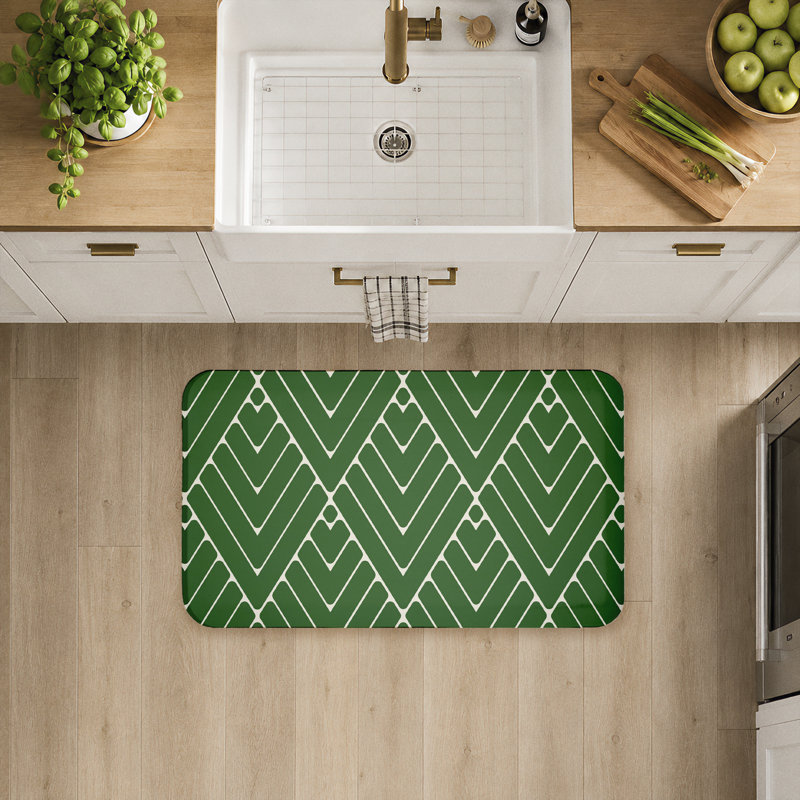 Tapis de sol Green Diagonals, Vert diagonales abstraites