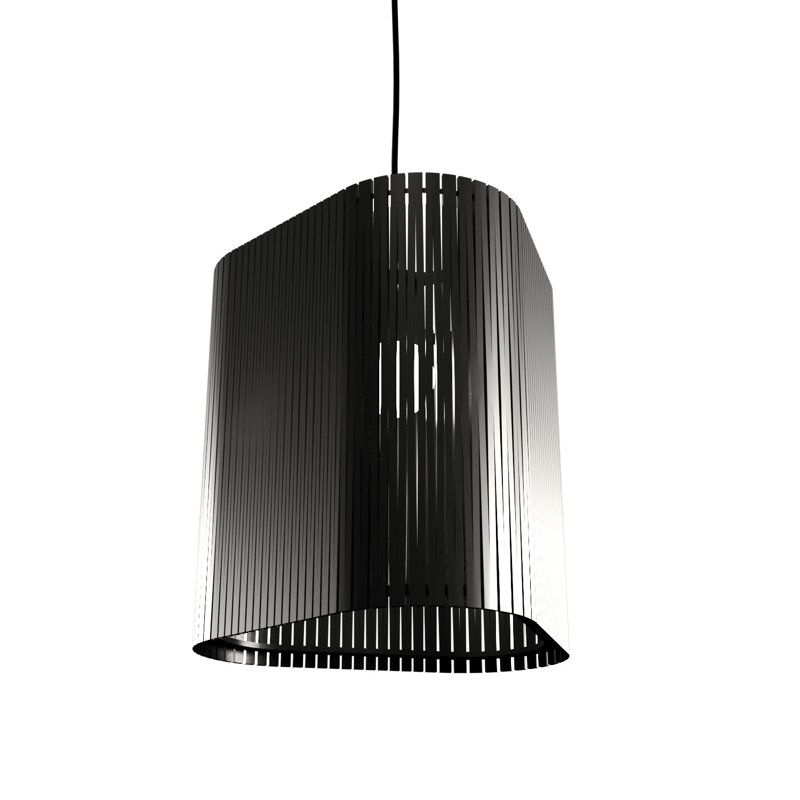 Luminaire suspendu simple à 1 lumière Living Hinges, Gris plomb organique, H 11,81 po x l 11,81 po x P 11,81 po