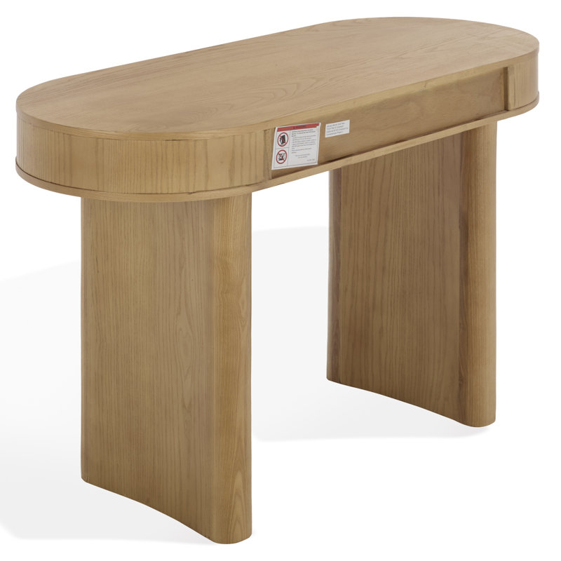 Bureau ovale en bois 2 tiroirs Gialana