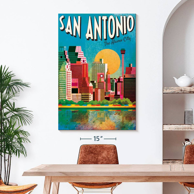 San Antonio, ville d'Alamo, H 48 po x l 32 po x P 1,25 po
