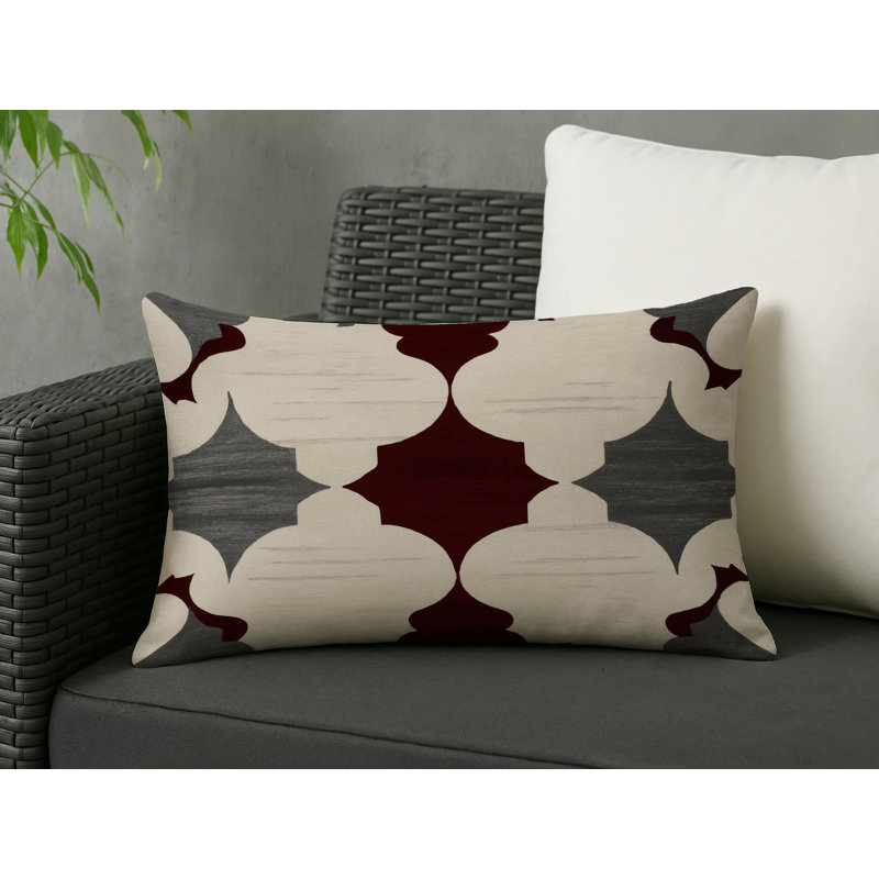 Angular Elegance Indoor And Outdoor Throw Pillow, Rectangle 14"H x 20"W
