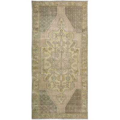 Tapis unique beige, rosé et brun de 4 pi 1 po x 8 pi 4 po Nigde