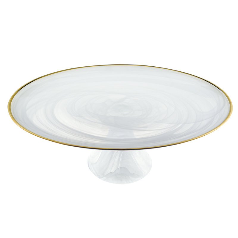 Deena Glass Cake Stand, Gold