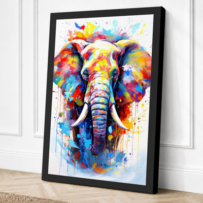 Painted Elephant Modern - Print