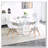 42.1"WHITE Table cross leg Mid-century Dining Table