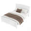 Lit plateforme, bois massif avec lattes de support, structure solide, aucun sommier requis, blanc