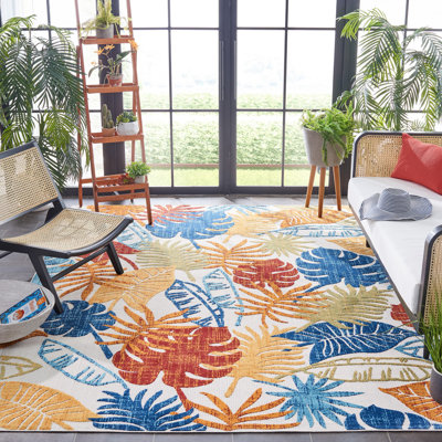 Tapis d'intérieur / extérieur à motif floral Anakin Performance
