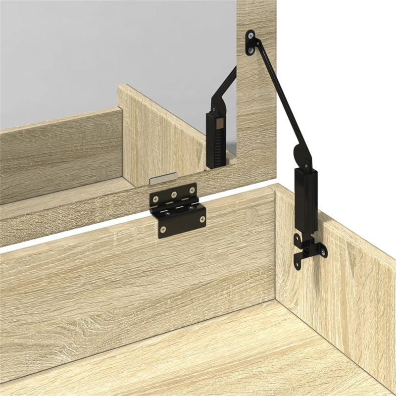 Dressing Table with Mirror, Beige