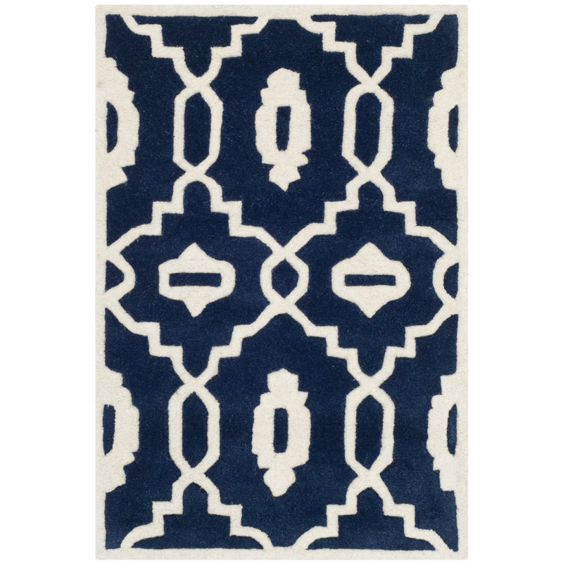 Carolene Hand Tufted Wool Geometric Rug, Rectangle 3' x 5'