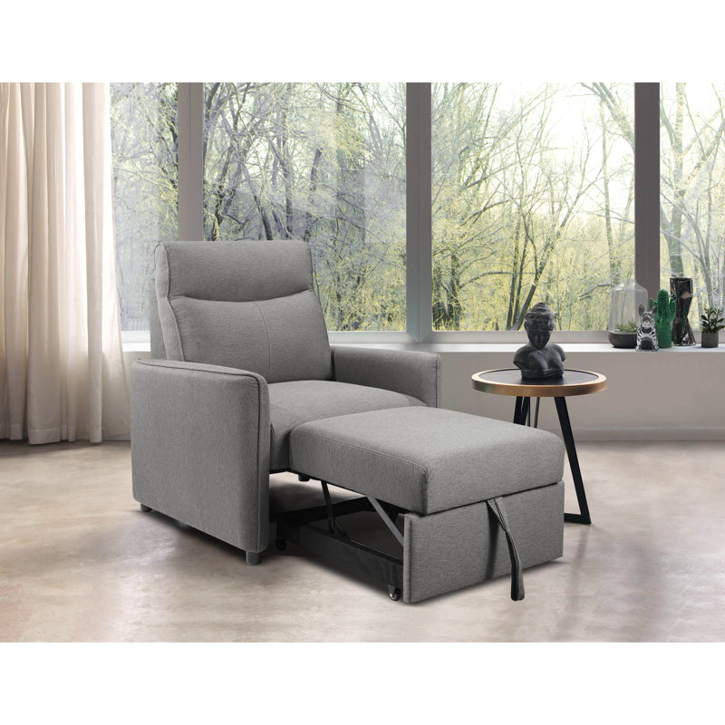 Fauteuil convertible en polyester 37,5 po Savione, Polyester gris