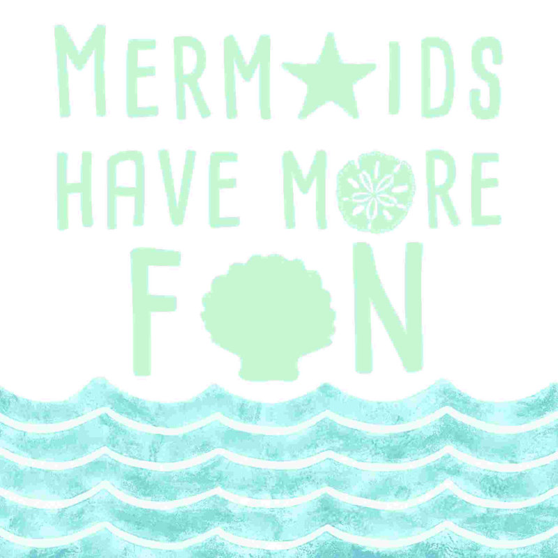 «Mermaid Fun 2», art textuel sur toile tendue, H 12 po x l 12 po