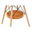 Table de salle à manger ronde 31,5 pouces avec panier de rangement suspendu, plateau en panneau de fibres à densité moyenne noir profond et pieds en bois massif, sièges 2-4-131256858-131256859