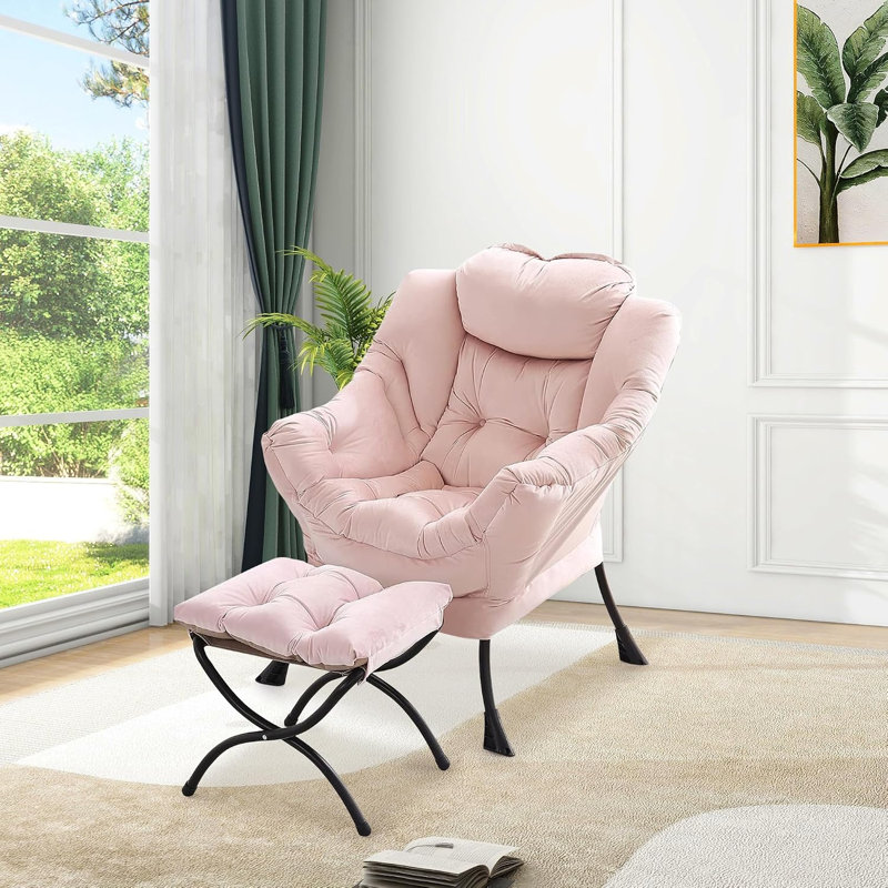 Upholstered Accent Chair, Pink