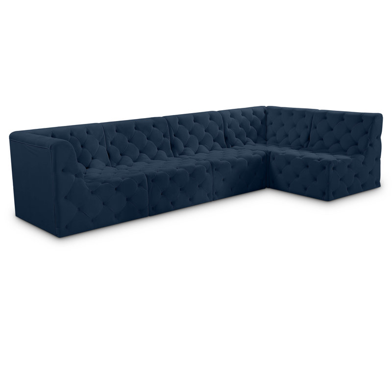 Canapé modulaire Klecka, Velours bleu marine
