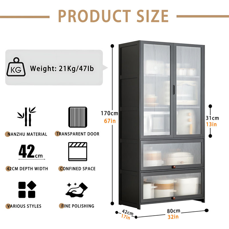 Valency 67'' Kitchen Pantry, Black