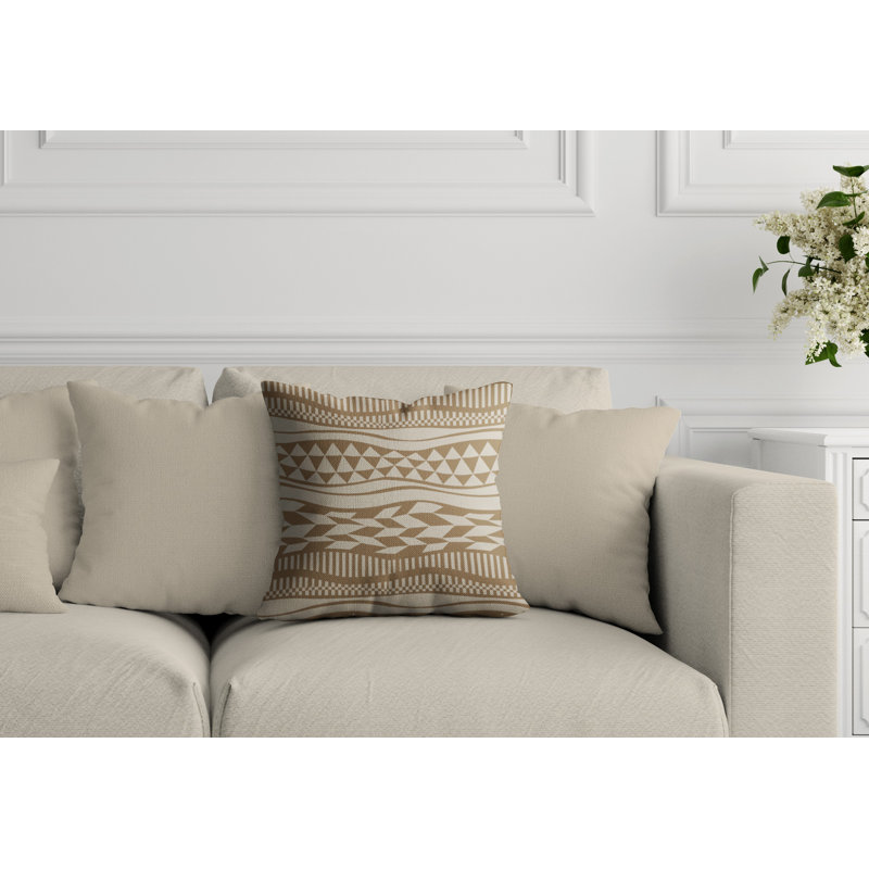 Housse et insert de coussin d'extérieur carré Kisi, L 15 po x H 15 po, Beige