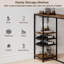 48" Long Bar Table with Storage Shelves Wine Racks & Stemware Holders for Kitchen