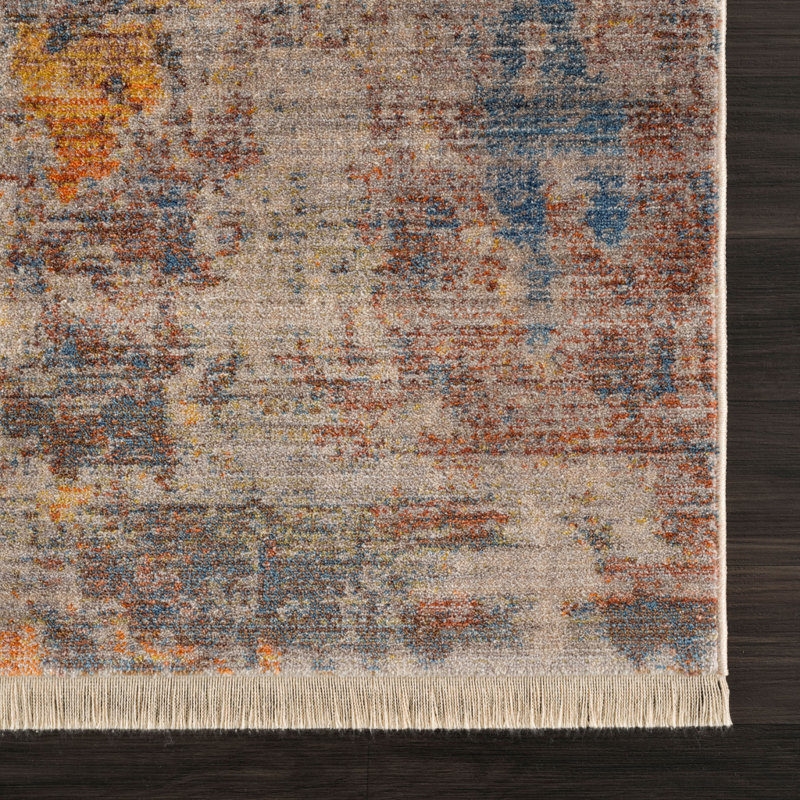 Tapis de couloir abstrait moderne délavé, Tapis de couloir 2 pi x 6 pi