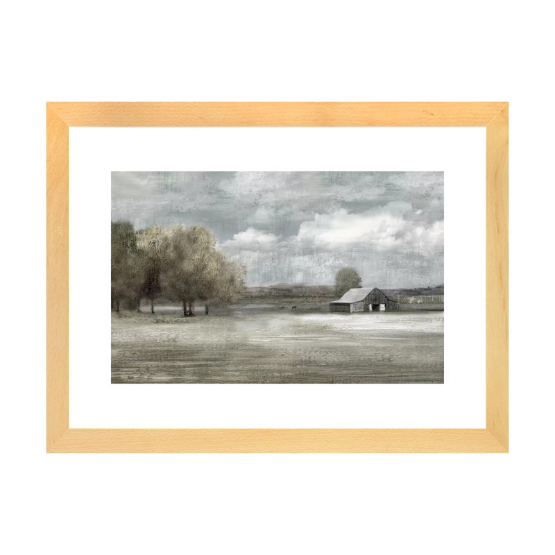 «Country Quiet» par Nan - reproduction imprimée, H 24 po x l 32 po x P 1 po, Encadré naturel