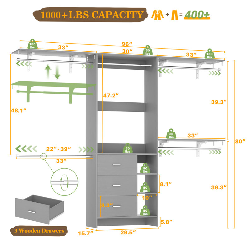 Closet System, Grey