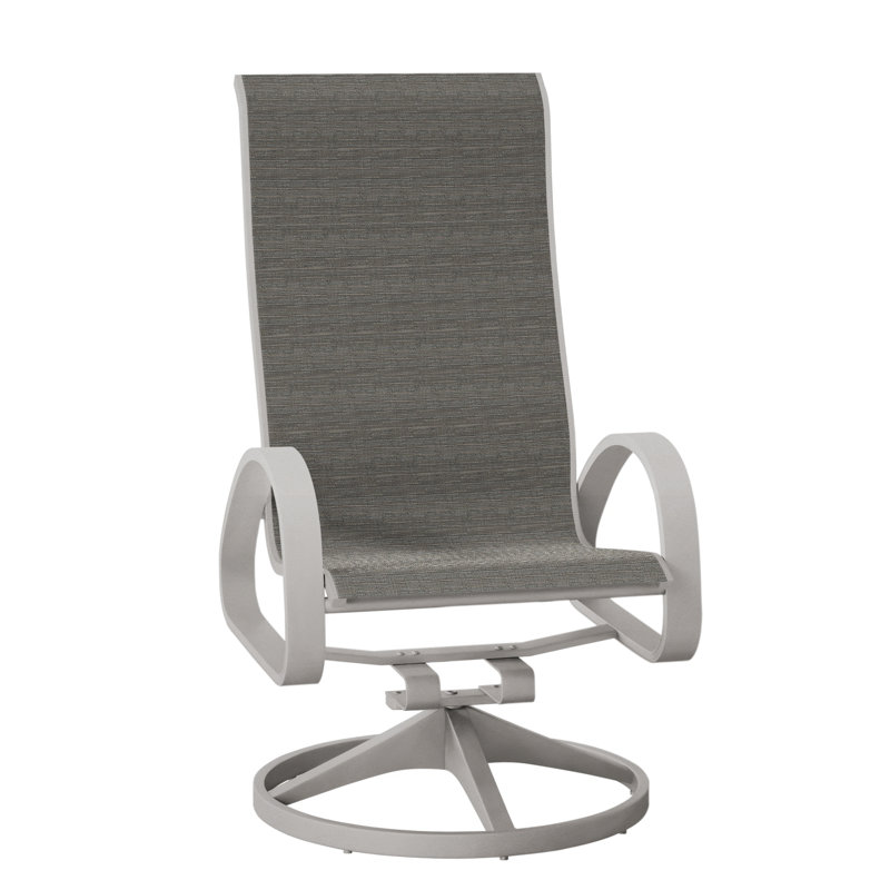 Fauteuil de patio pivotant Hiraku, Gris chaleureux texturé, Gris anthracite Collect