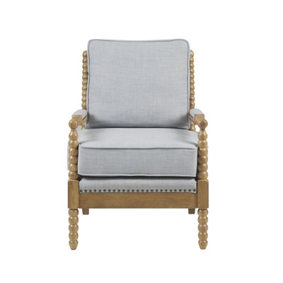 Classic Single Accent Arm Chair with Open-Back Spindle Design and Turned-Wood Legs