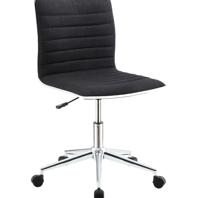 Chaise de bureau contemporaine en noir avec un design ergonomique et un rembourrage en mousse pour plus de confort