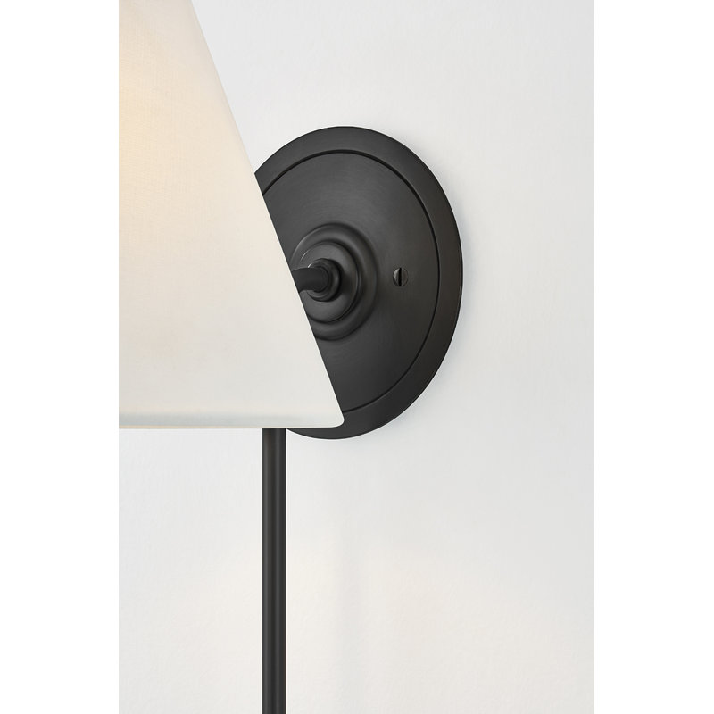 Hawthorne Wall Sconce in Aged Brass by Mark D. Sikes, Black