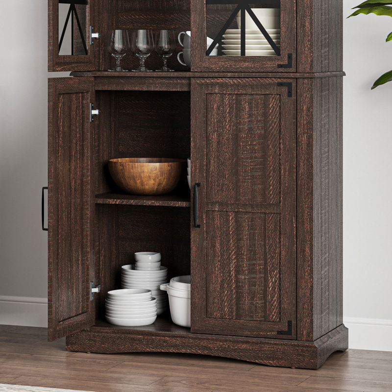 Armoire de salle à manger haute de 69 po avec lumières RVB Volker