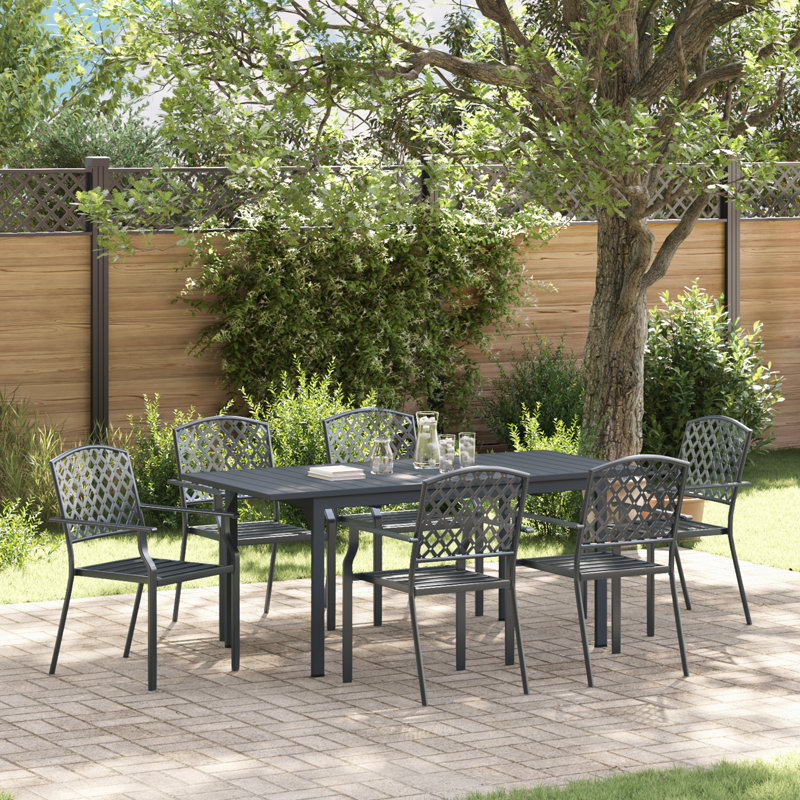 6 - Person Patio Dining Set with Rectangular Table