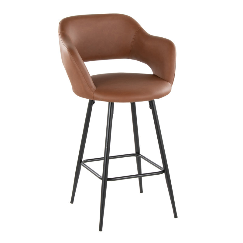 Contemporary Counter Stool, Noir, Brun
