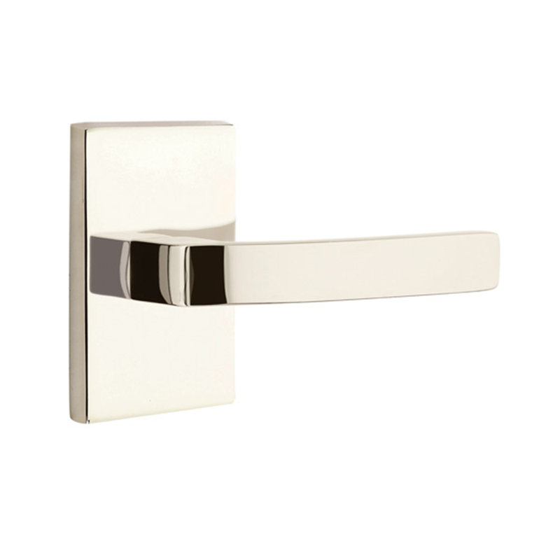 Poignée de porte avec rosette Breslin, Droite, Nickel lumineux
