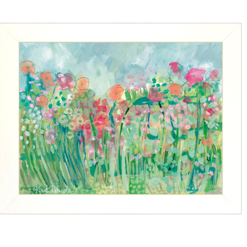 «Growing Things I» par Kait Roberts, reproduction encadrée prête à accrocher, cadre blanc