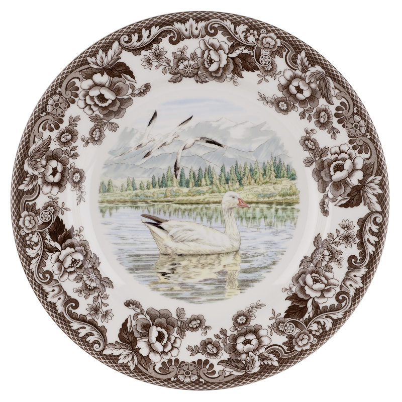 Spode Woodland Dinner Plate 10.5" Snow Goose