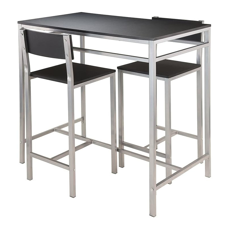  Hanley Cocktail Table with Counter Stools Black Steel